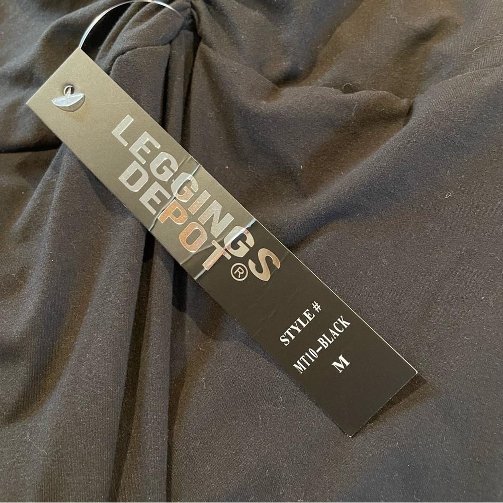 Leggings Depot Black Maternity Over The Belly Tights Leggings Medium NWT - Picture 6 of 10